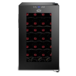 Охладител за вино и напитки DCG MF-1028, 60W, 28 бутилки, 6 рафта, LED дисплей