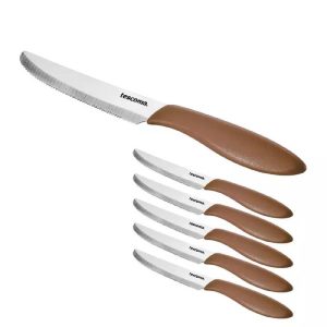 Комплект приборни ножове Tescoma Presto 12cm, 6 броя, кафяв - Potrebno