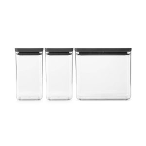 Кутии за съхранение на продукти комплект Brabantia Tasty+ Stackable 2x1.6L+1x3.5L - Potrebno