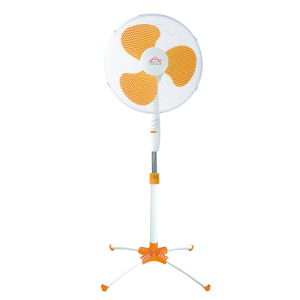 Вентилатор DCG VE1626, 40cm, 3 скорости, стоящ, 60W, Бял/Оранжев