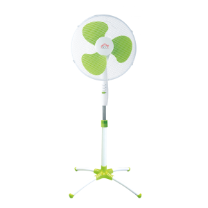 Вентилатор DCG VE1626, 40cm, 3 скорости, стоящ, 60W, Бял/Зелен