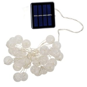 Декоративни соларни лампи във формата на топки Rila Crafts R-20, Гирлянд, LED, Eдноцветни, Tопла светлина